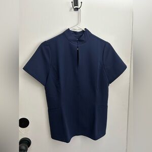 Jaanuu Aria Fit & Flare Mock Neck - Midnight Navy - XS